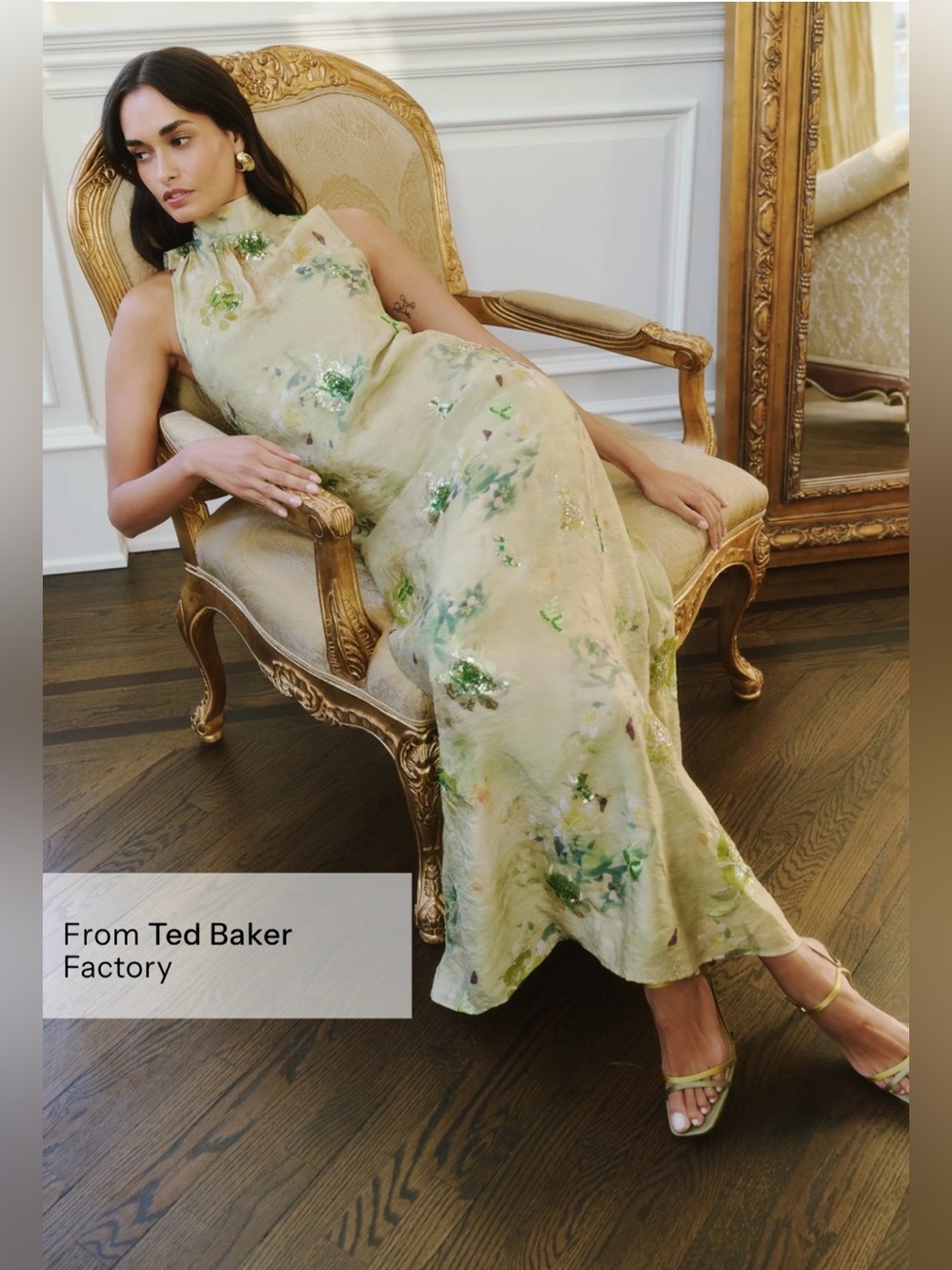 o.p.t Naia Mariposa Beaded Floral Maxi Dress Size M NWT Ted Baker